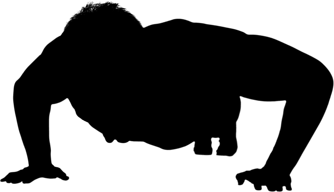 Transparent Silhouette of Man Doing Push Ups for Fitness and Exercise