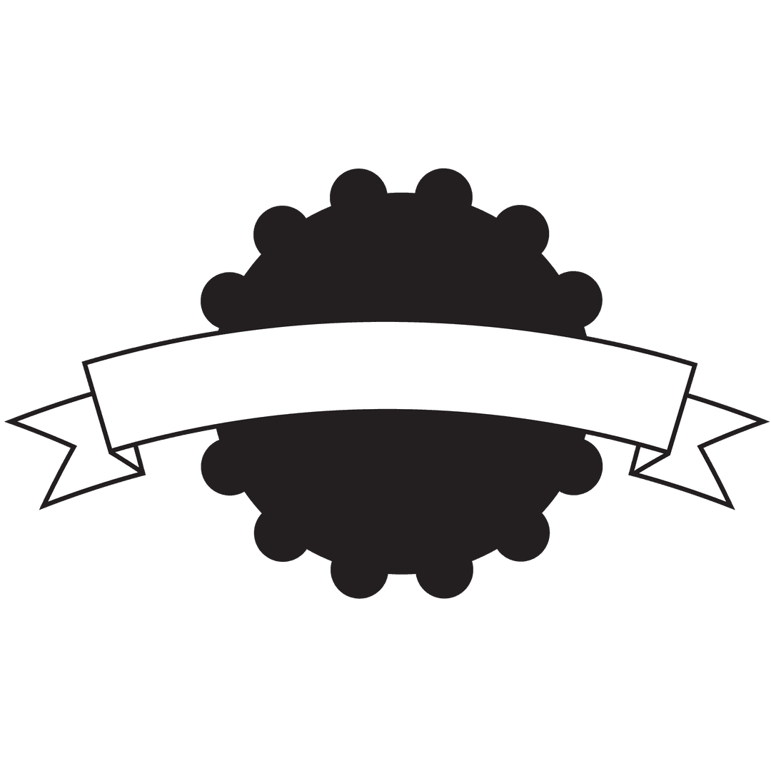 Abstract Emblem with Banner on Transparent Background