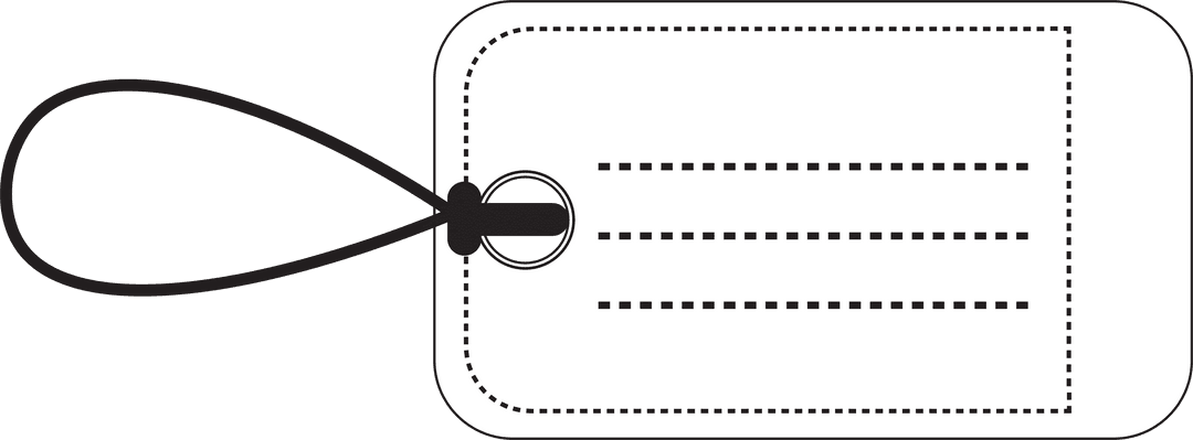 Transparent Luggage Tag Illustration with Copy Space on Clear Background