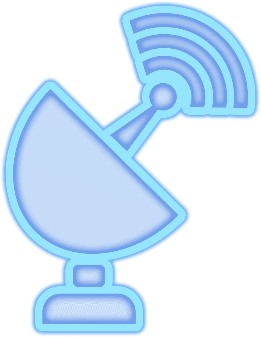 Blue Transparent Antenna Icon with Signal Connection