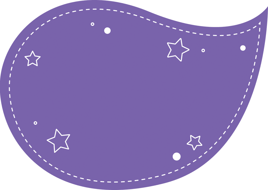 Purple Gift Label with Stars on Transparent Background Illustration