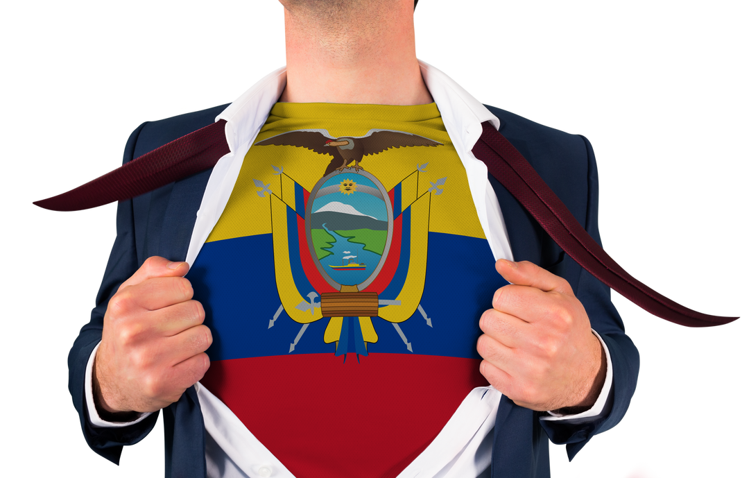 Businessman Tearing Open Shirt Revealing Ecuador Flag, Transparent Background - Download Free Stock Images Pikwizard.com