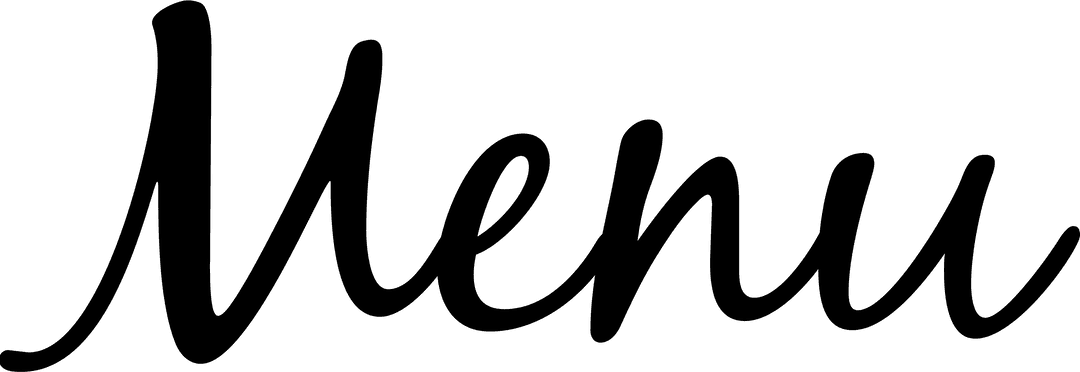 Digital Black Menu on Transparent Background for Restaurant Use