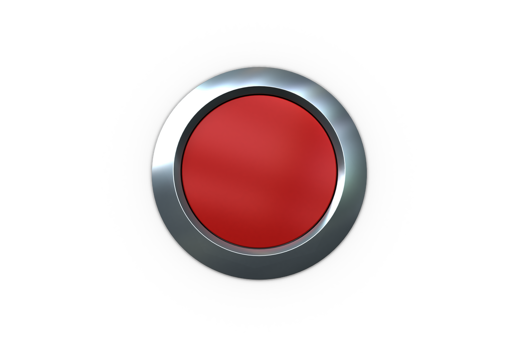 Red Metallic Button on Transparent Background for Safety and Security Concept - Download Free Stock Images Pikwizard.com