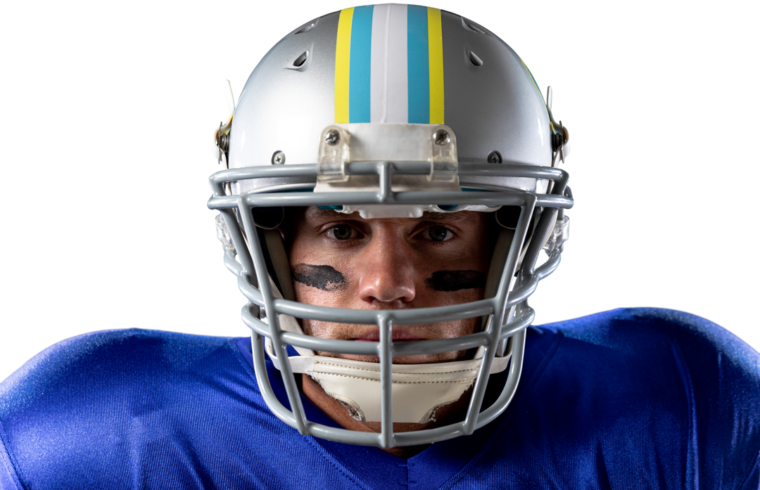 Transparent Background Close-Up American Football Player in Team Uniform and Helmet - Download Free Stock Images Pikwizard.com