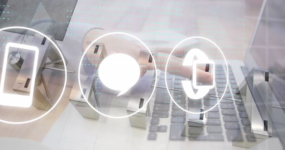 Digital Interface Icons with Cloud Computing Concept