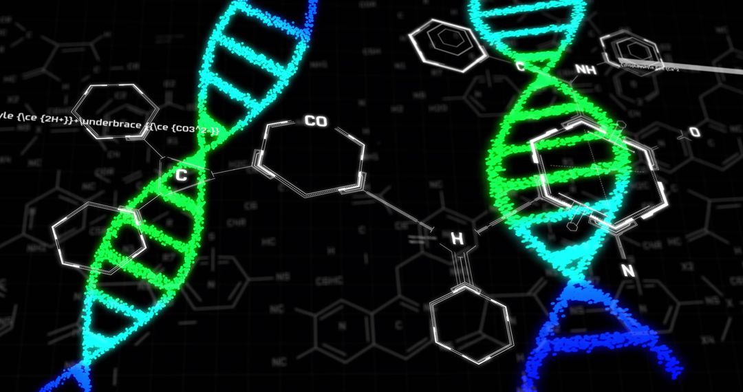 Dynamic Illustration of DNA Strands and Molecular Structures