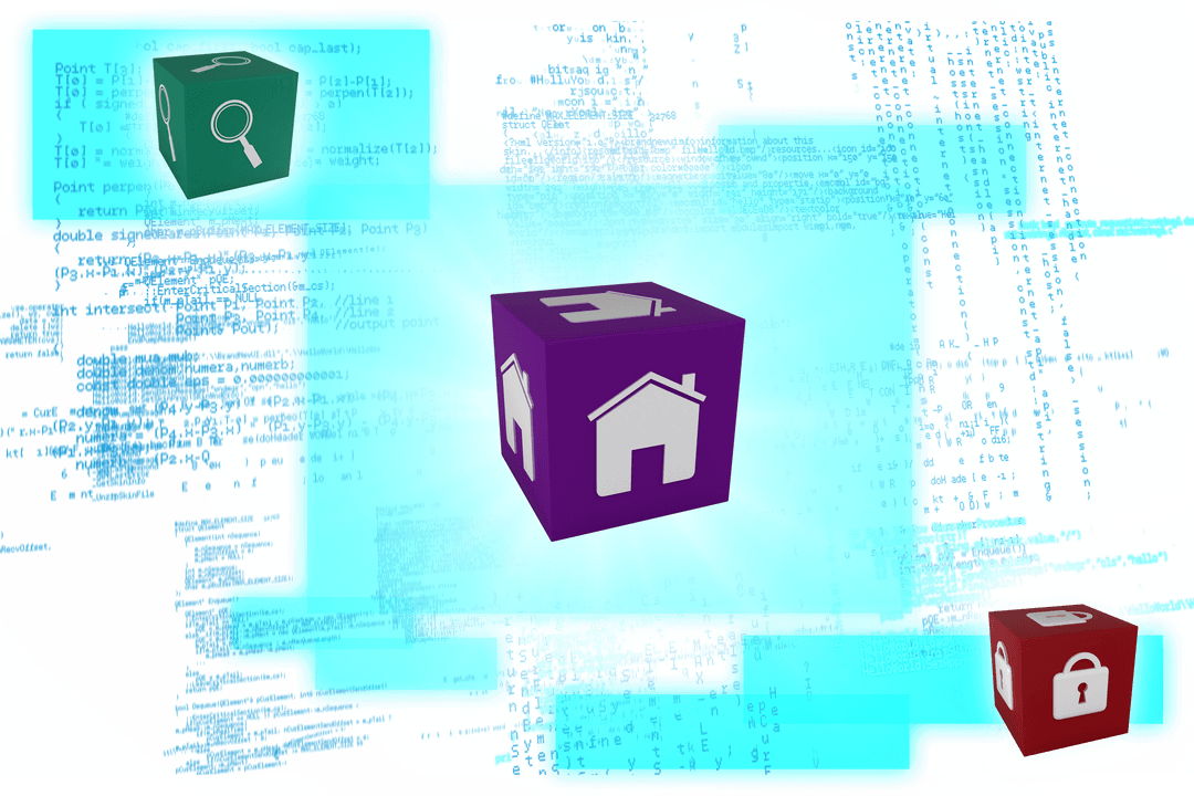 Transparent Digital Security and Search Interface Icons