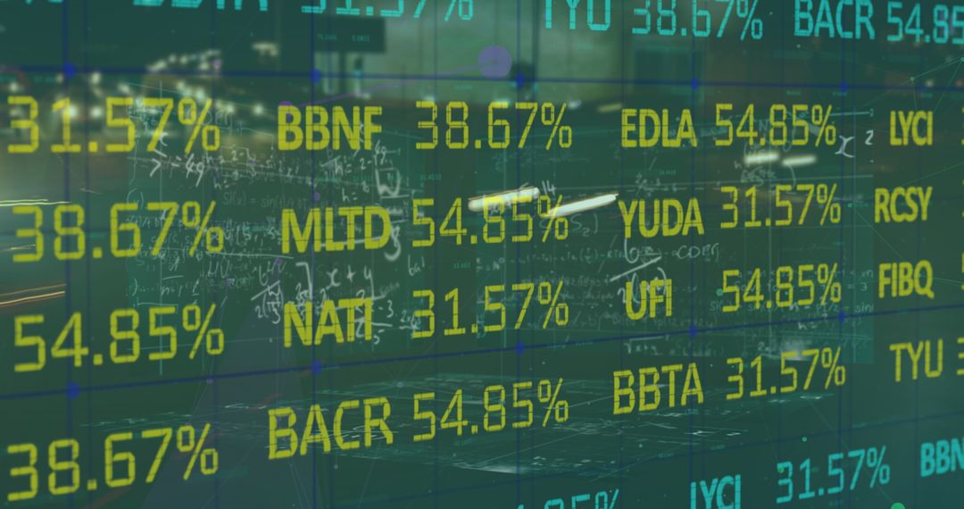 Digital Financial Data Overlaying Cityscape Conceptual