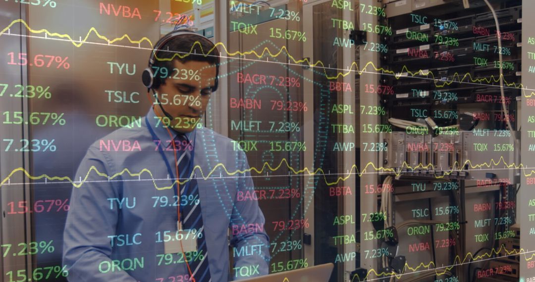 Stock Market Analyst Investing in Financial Data Monitoring