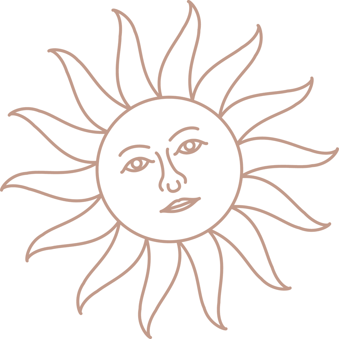 Minimal Line Art Sunburst Design on Transparent Background