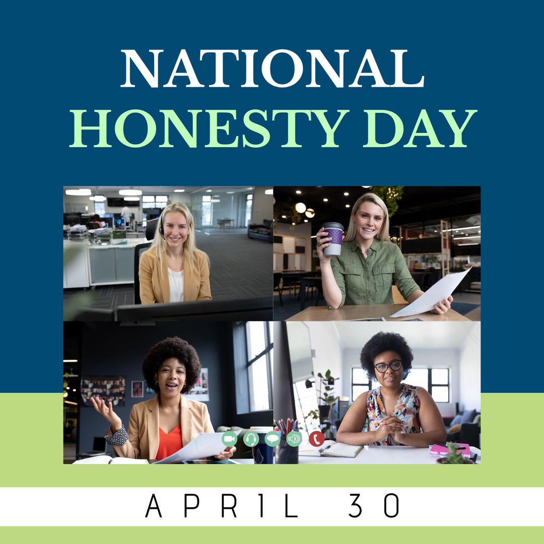Diverse Professionals Celebrating National Honesty Day in Offices