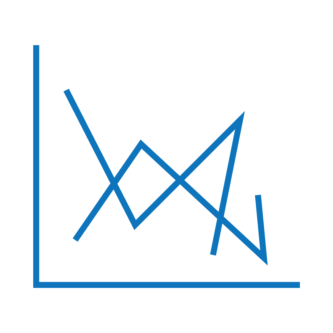 Blue Statistics Chart on Transparent Background for Business
