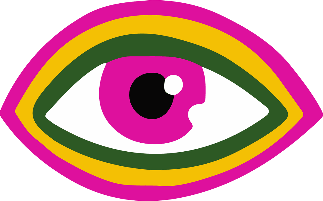 Colorful Multi-layered Eye Icon on Transparent Background
