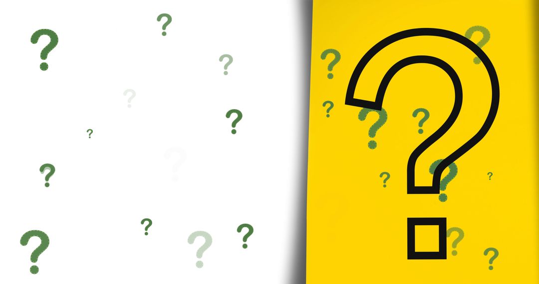 Colorful Question Marks on Split Background Design - Free Images, Stock Photos and Pictures on Pikwizard.com