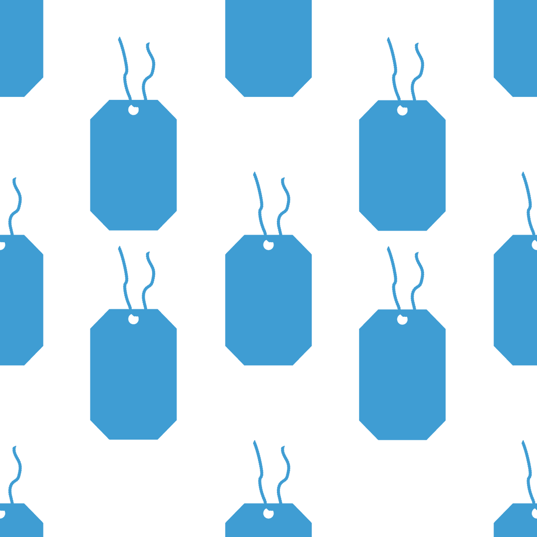 Blue Tag Labels on Transparent Background for Retail Design