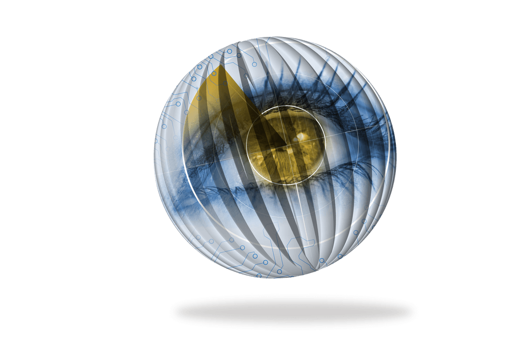 Transparent Digital Eye with Circuit Overlay