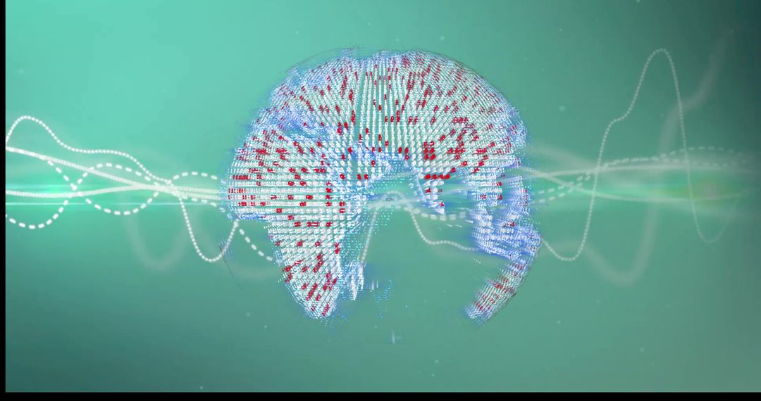 Digital World Globe with Vibrant Connections on Green