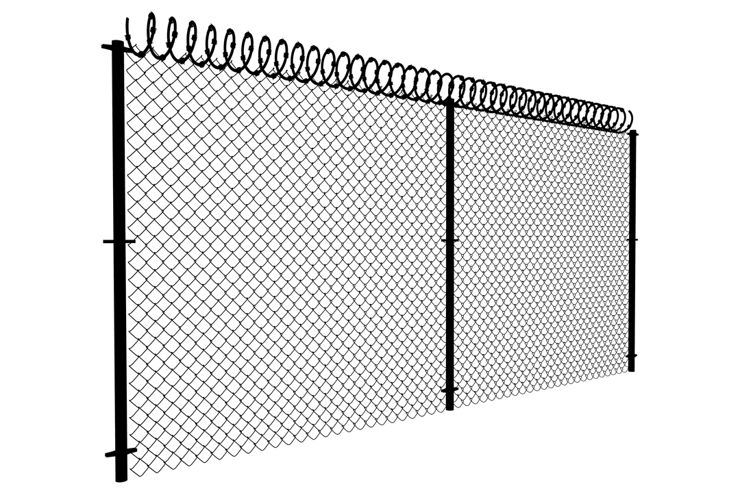 Transparent Steel Wire Mesh Chain Link Fence Close-up Overlay