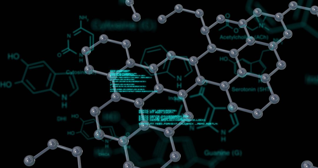 3D Molecular Structure with Digital Chemical Formulas