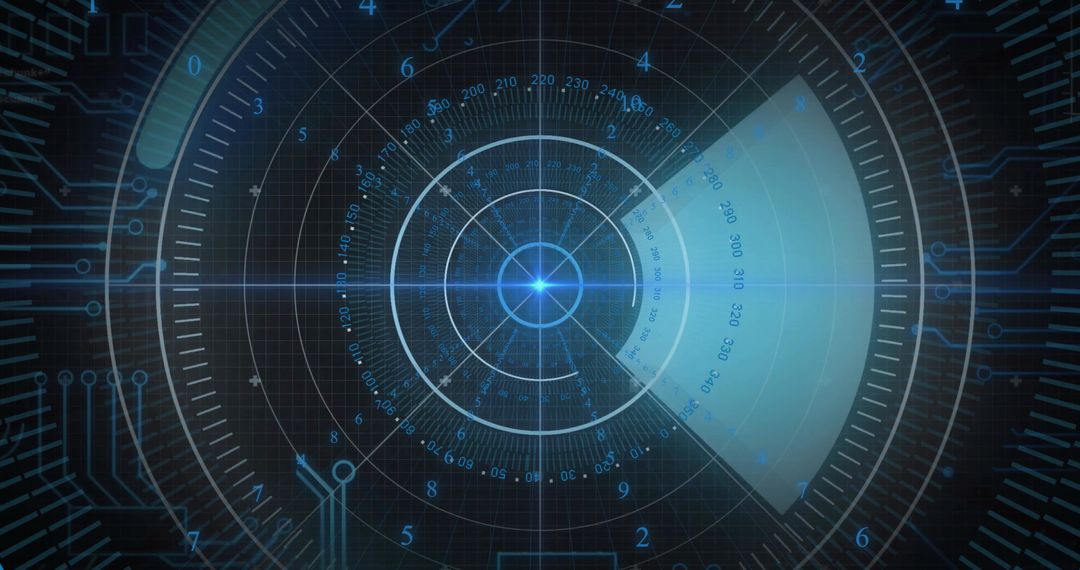 Futuristic Digital Display with Sci-Fi Radar Interface