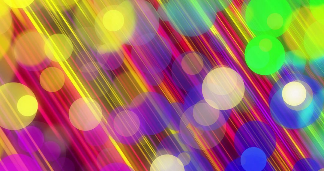 Colorful Glowing Light Trails and Circles Background