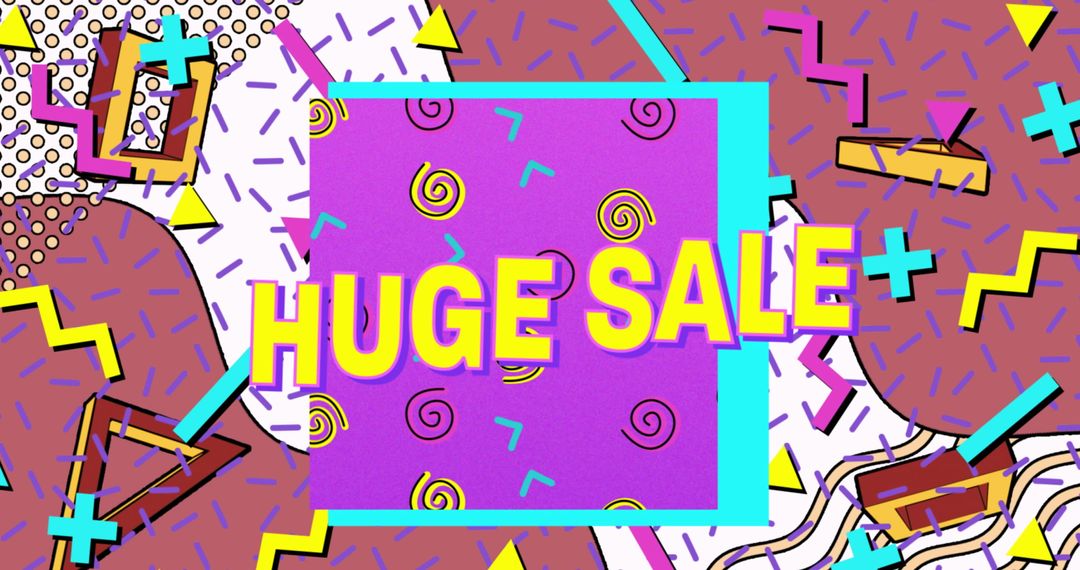 Retro Style Huge Sale Banner with Bold Yellow Text