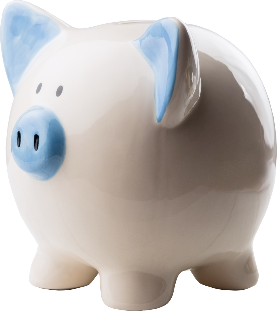 Cute Piggy Bank with Blue Accents on Transparent Background - Download Free Stock Images Pikwizard.com