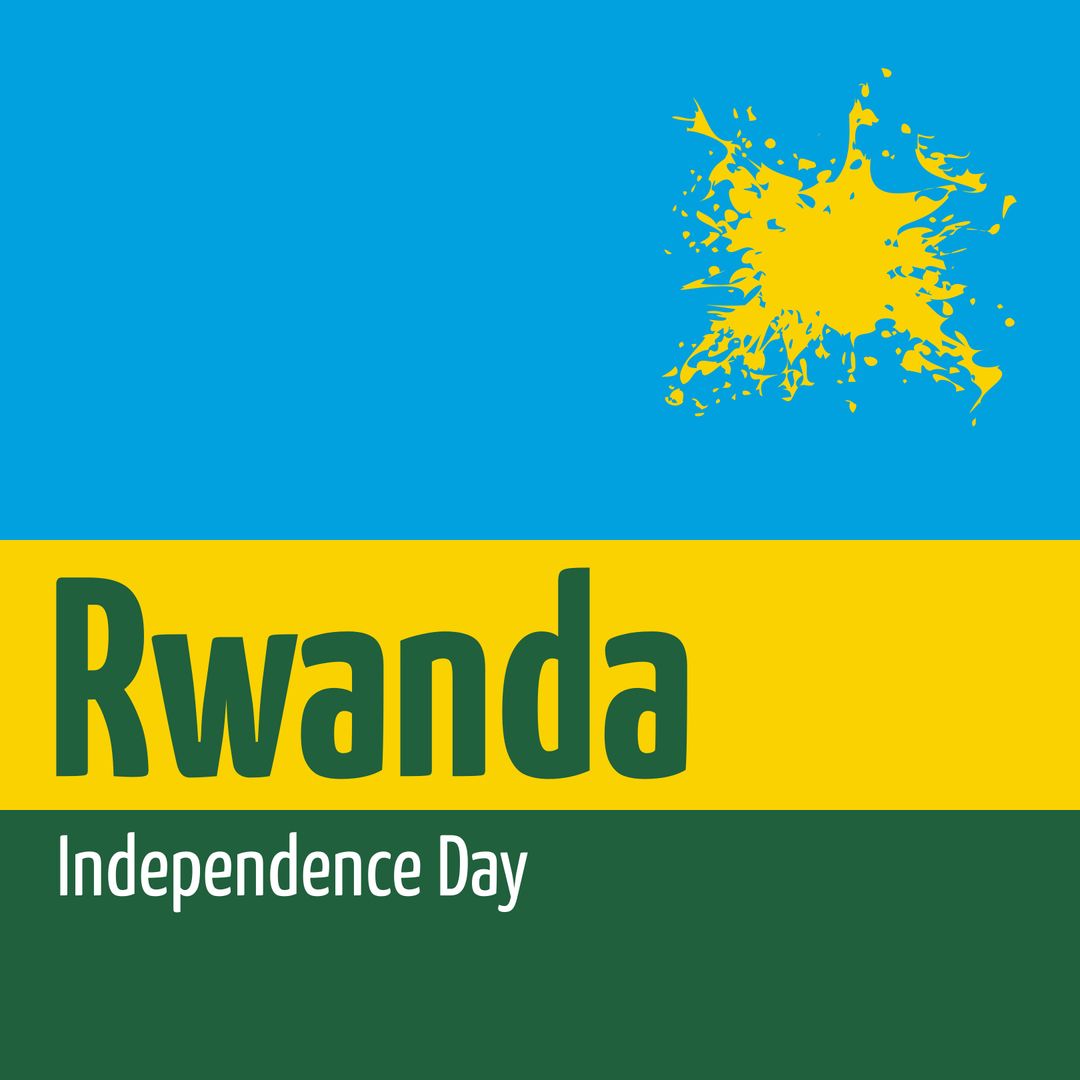 Rwanda Independence Day Celebration Design with National Flag Colors