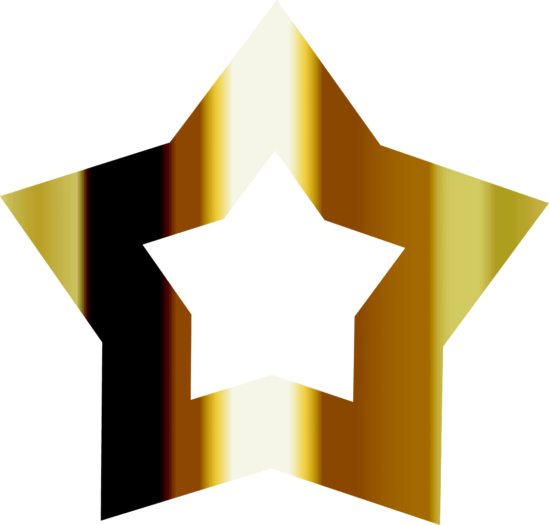 Transparent Geometric Star with Dual-Tone Color Gradient