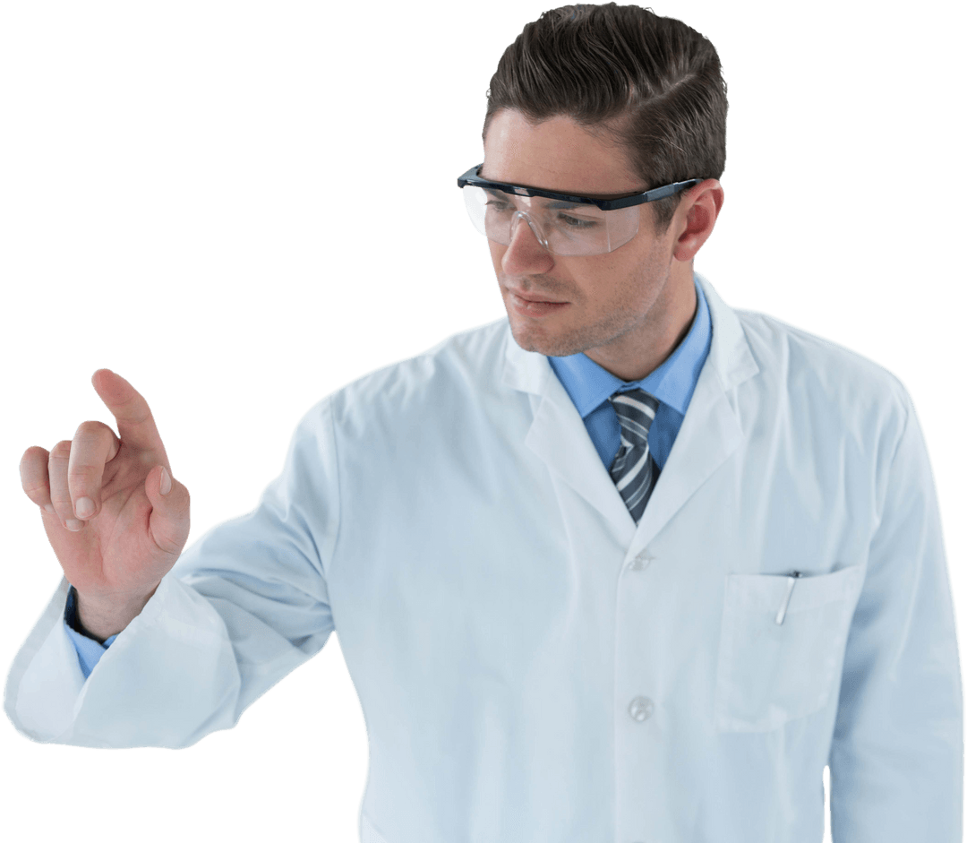 Doctor Using Transparent Interface with Future Technology
