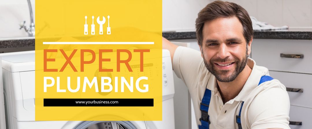 Professional Plumber Offering Expert Services with a Smile - Download Free Stock Templates Pikwizard.com