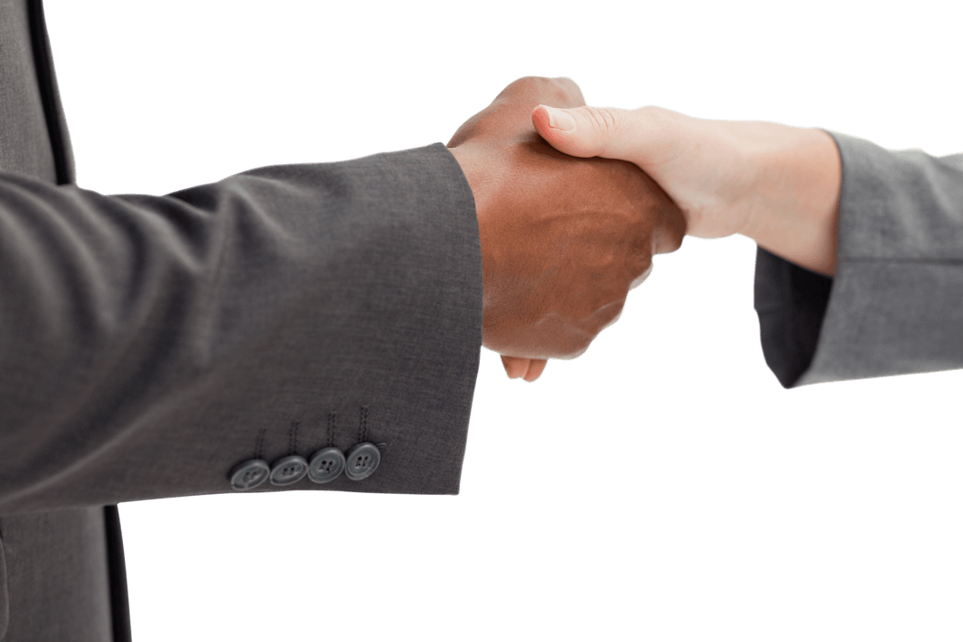 Diverse Business Handshake on Transparent Background