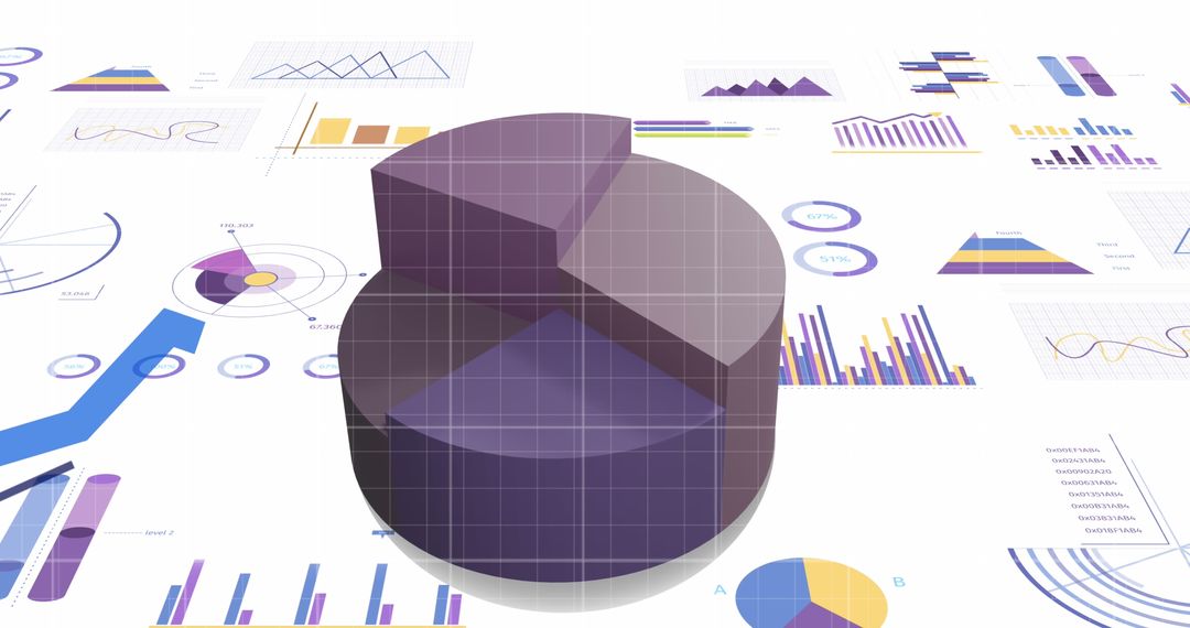 Financial Data Charts and Graphs with Blue Highlights for Analytics