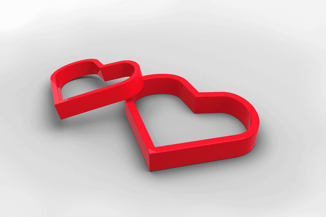 Transparent Red Heart Outlines on Clear Background for Valentine's Day