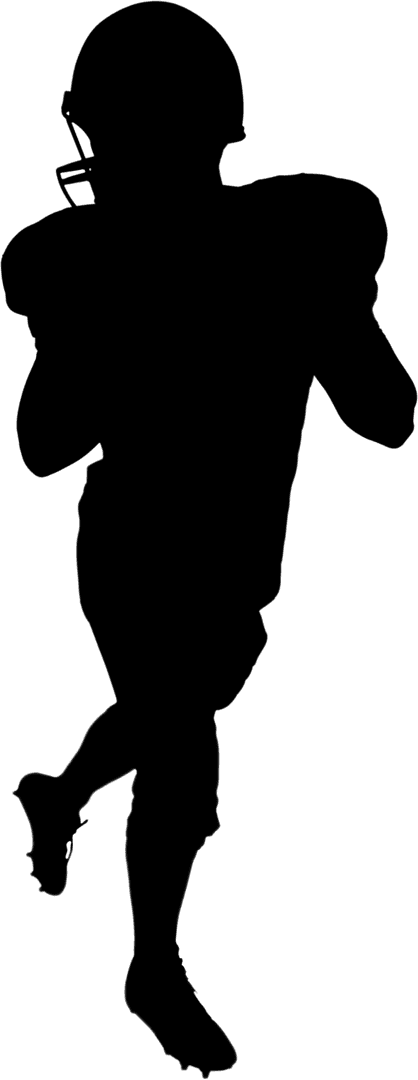 Transparent Silhouette Illustration of American Football Player in Action Pose