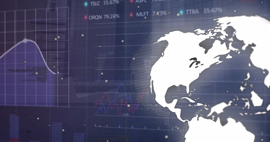 Futuristic Global Business and Data Analytics Interface