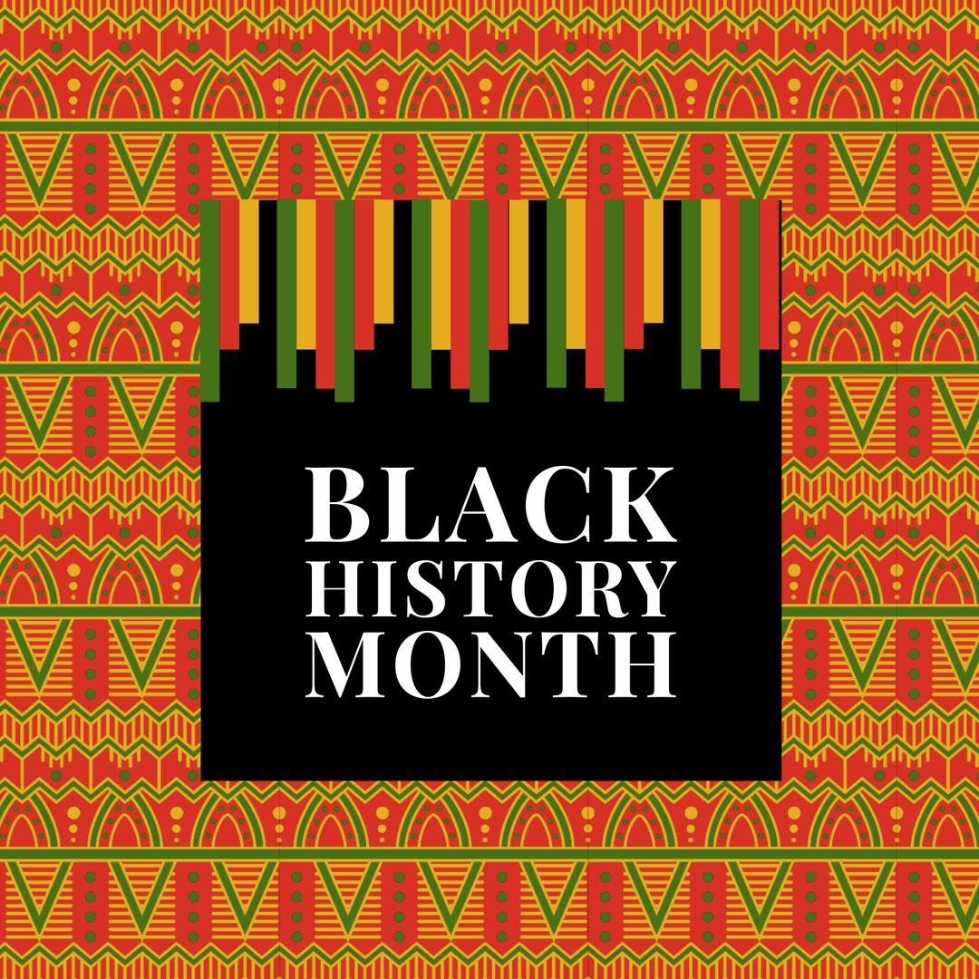Vibrant Black History Month Design with African Patterns