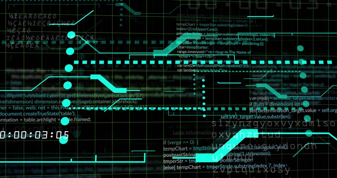 Futuristic Digital Interface with Cyber Data Stream