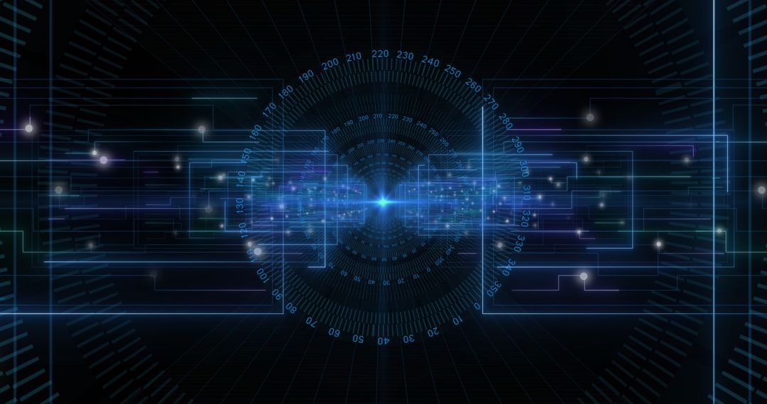 Digital Data Flow with Futuristic Light Patterns