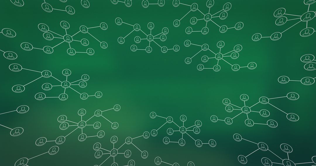Digital Network Connections on Green Background