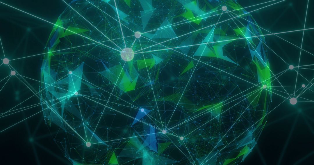 Abstract Global Network with Geometric Shapes, Digital Connectivity Concept