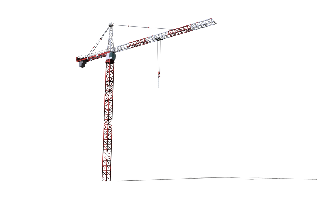 Full View of Red Tower Crane Transparent Background - Download Free Stock Images Pikwizard.com