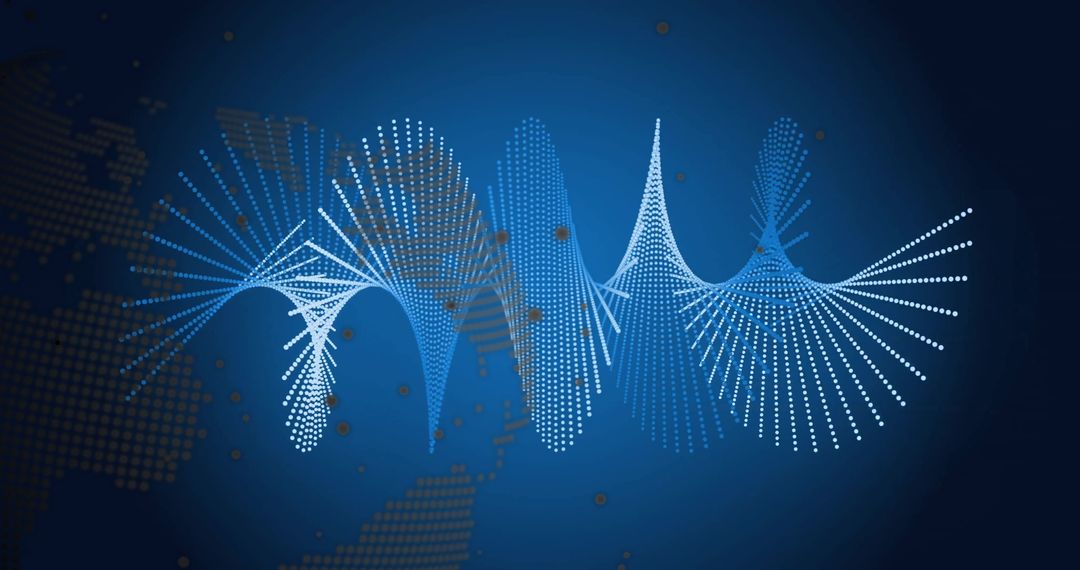 Futuristic DNA Strand Interwoven with Digital Globe
