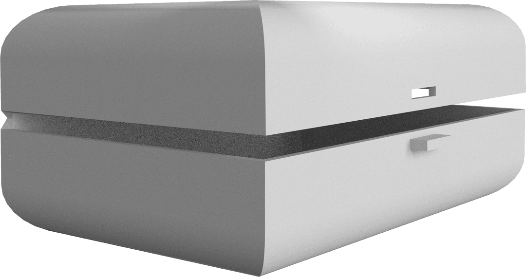 Grey Storage Container on Transparent Background