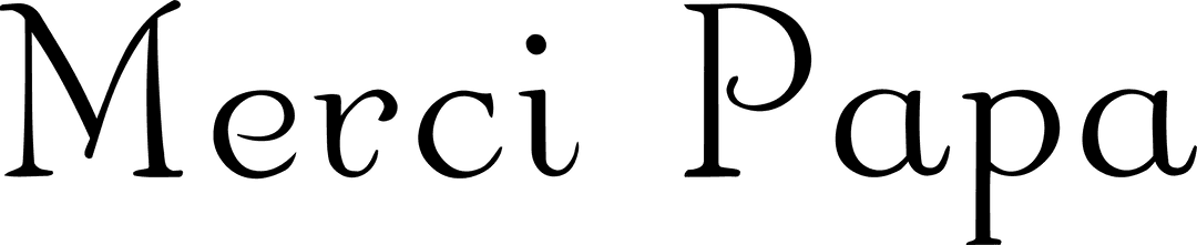 Merci Papa Text on Transparent Background