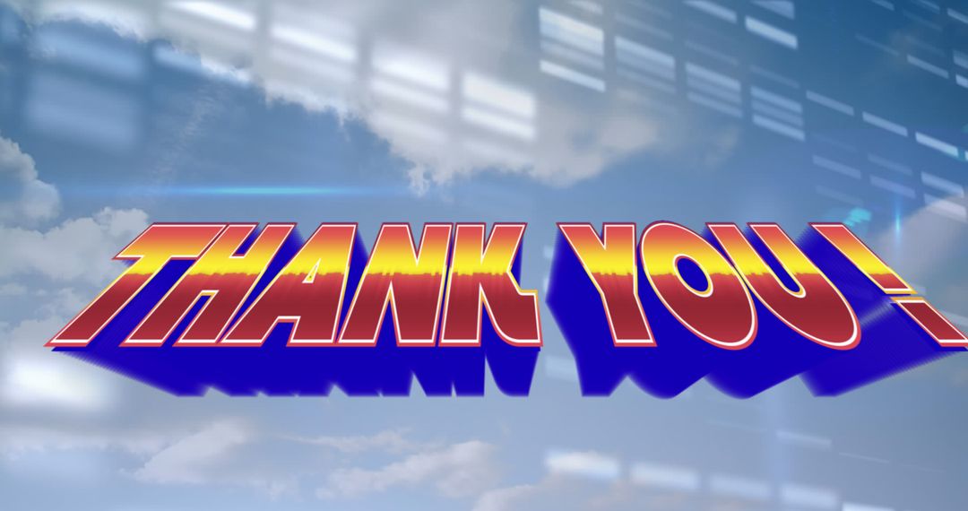 Thank You Textwith Sky and Graph Overlay Depicting Appreciation and Success