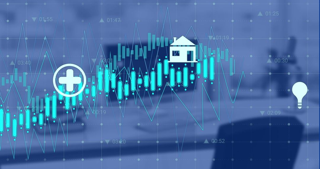 Finance and Technology Theme with Digital Data Visualizations