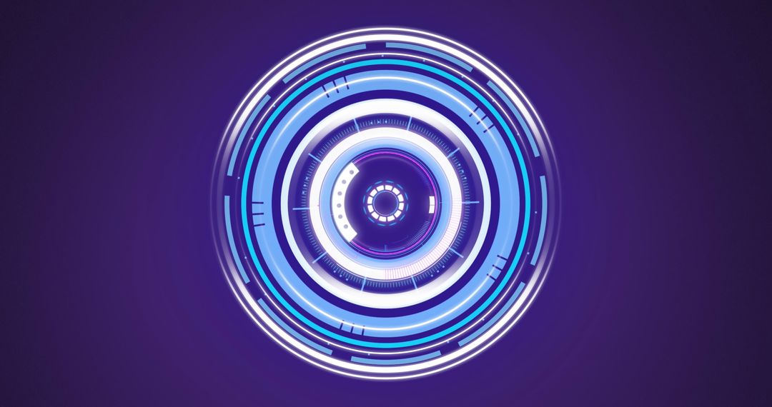 Futuristic Digital Interface with Glowing Blue Circles