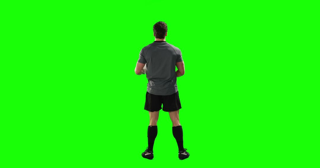 Soccer Player Standing Full Body on Green Background - Free Images, Stock Photos and Pictures on Pikwizard.com